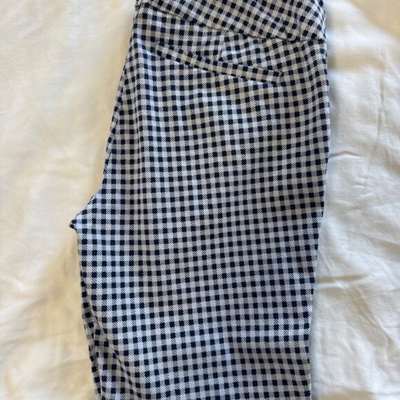New York & Company Gingham Pull-On Stretch Ankle Pants – Navy & White, Size S - Picture 5 of 5